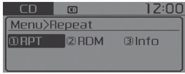 MENU: Audio cd